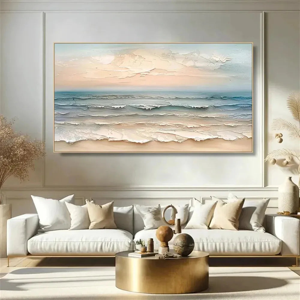 Ocean And Sky Textured Painting Canvas #OS027