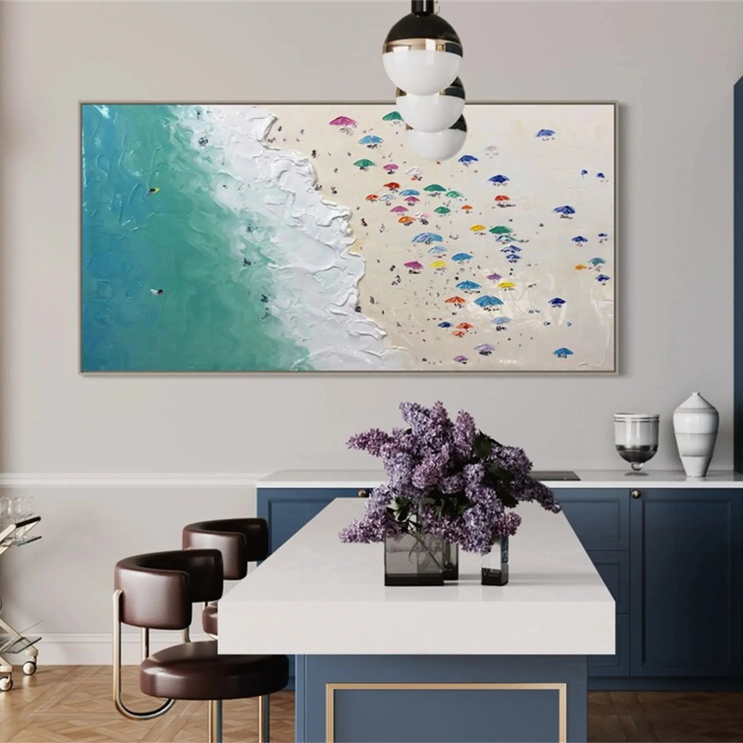 Seascape and Snowy Peak Painting #SP011