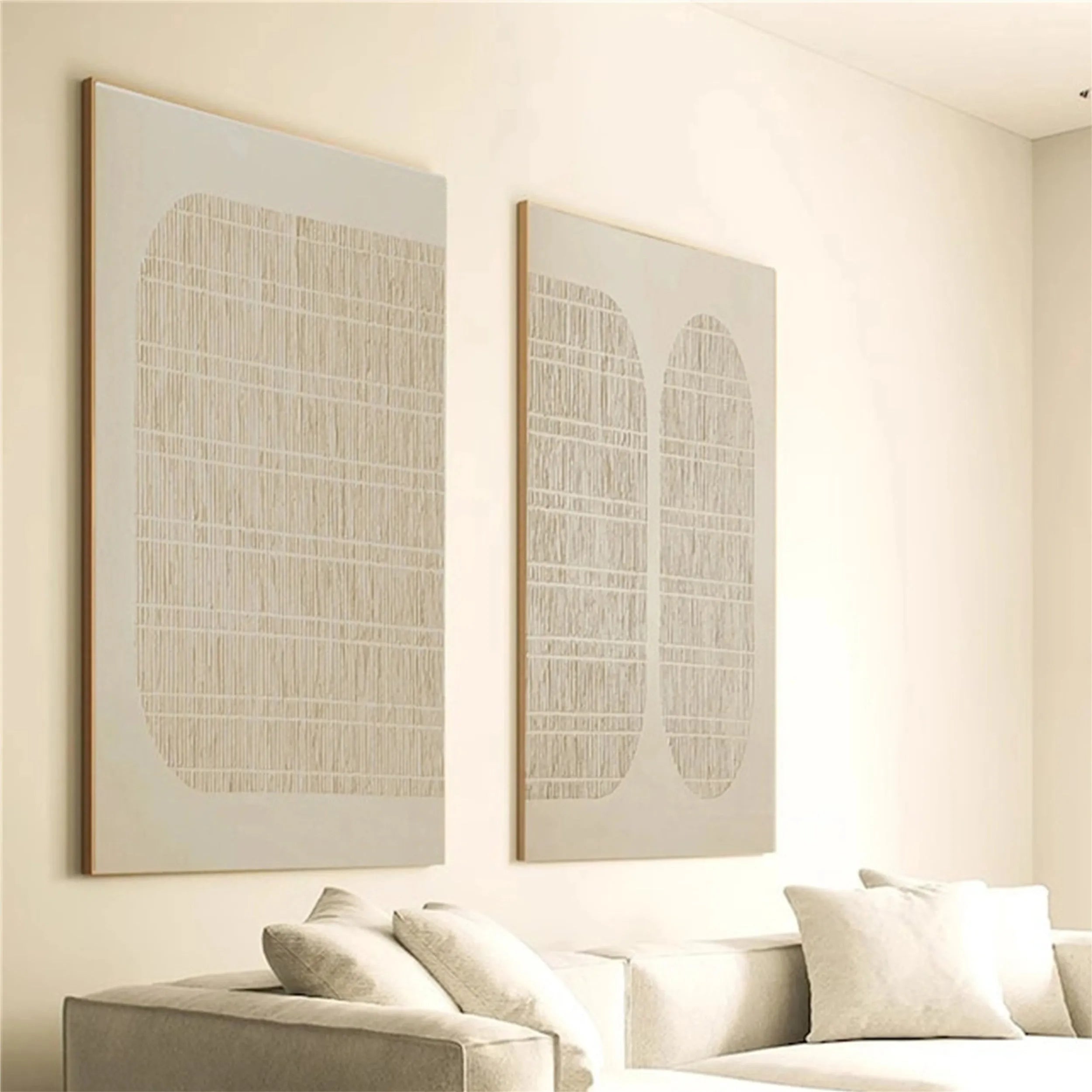 Beige & Brown Abstract Set of 2 #BB088