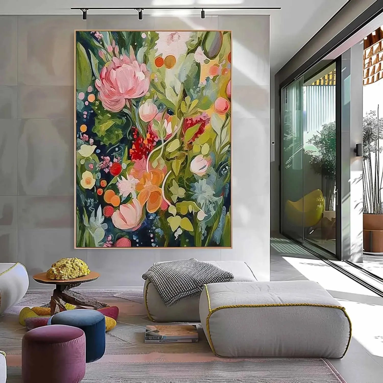 Colorful Flower Textured Painting Canvas #FP026