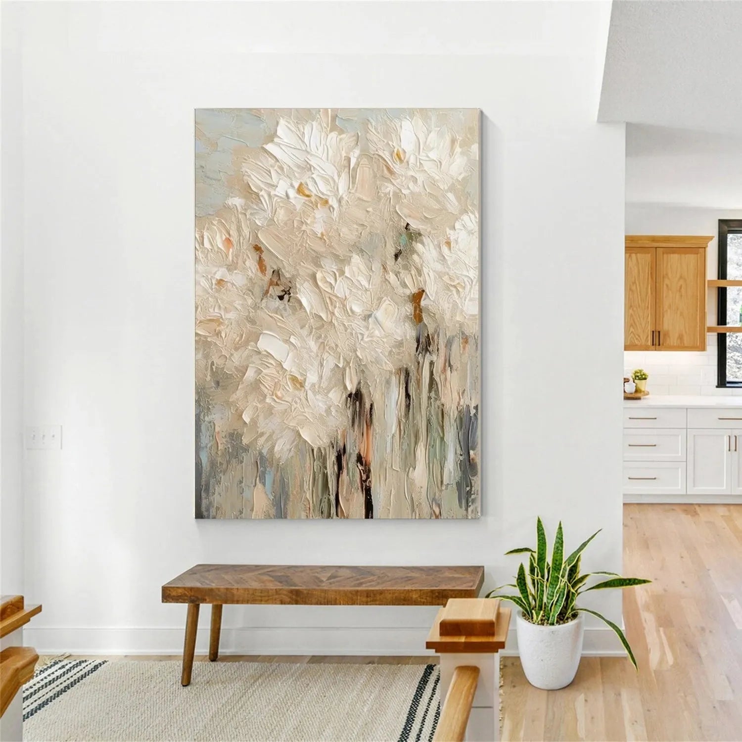 Flower And Tree Abstract Texture Canvas Art #FT 221