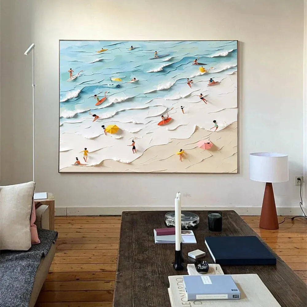 Ocean And Sky Textured Painting Canvas #OS036