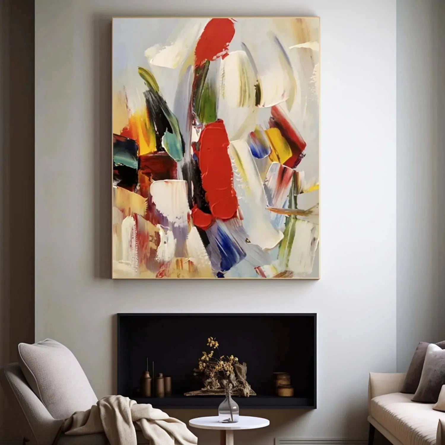 Colorful Abstract Textured Painting Canvas #AT095