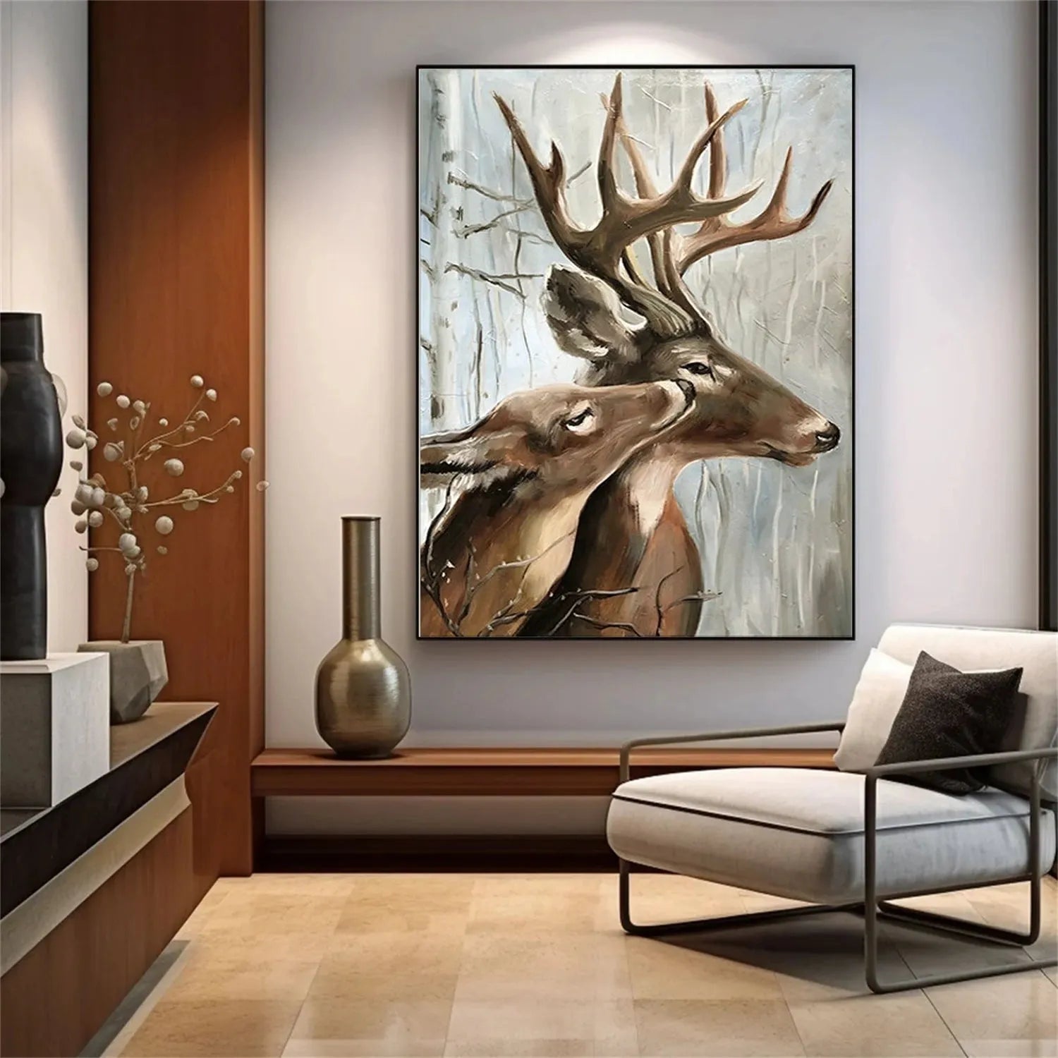 Abstract Animal Rangifer tarandus Wall Art #AC054