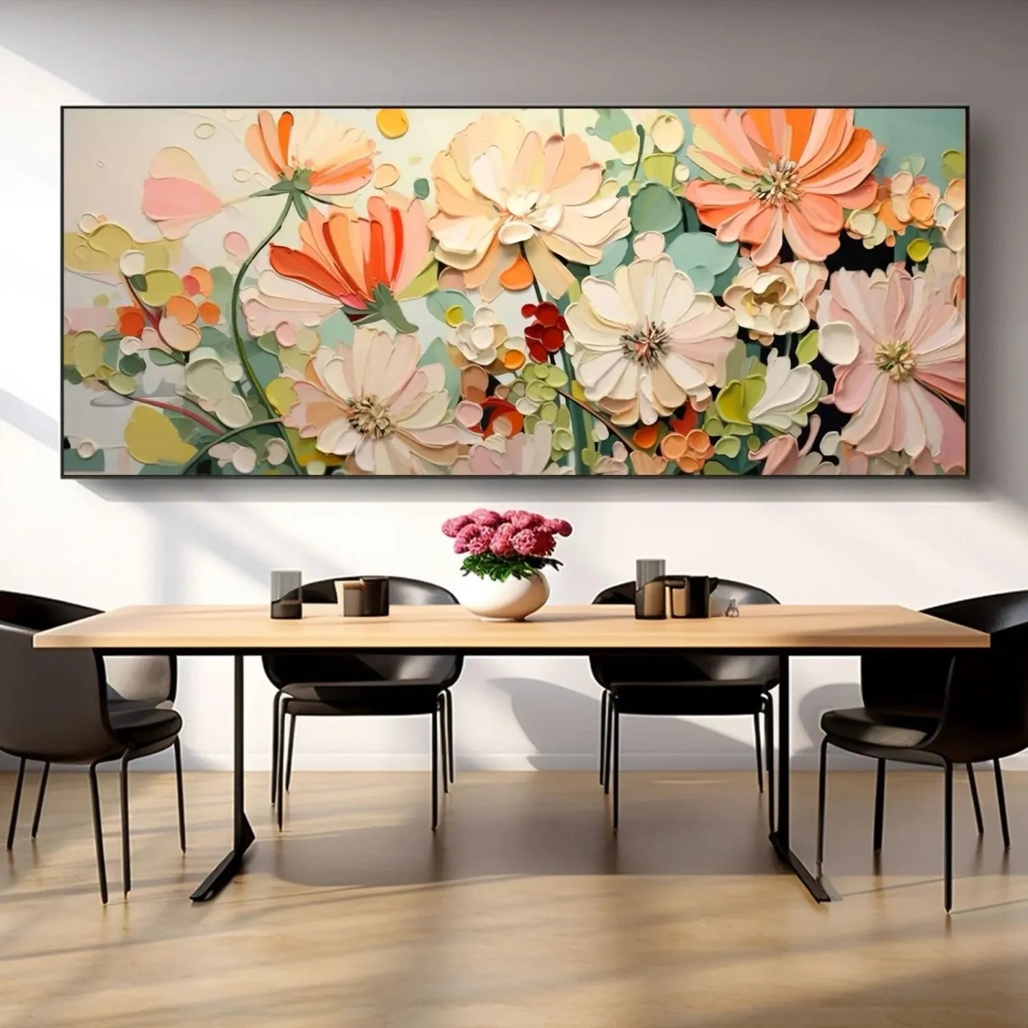 Colorful Flower Textured Painting Canvas #FP052