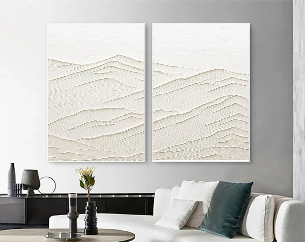 Plaster Art Minimalist Textured Paintings Set of 2 #MM079