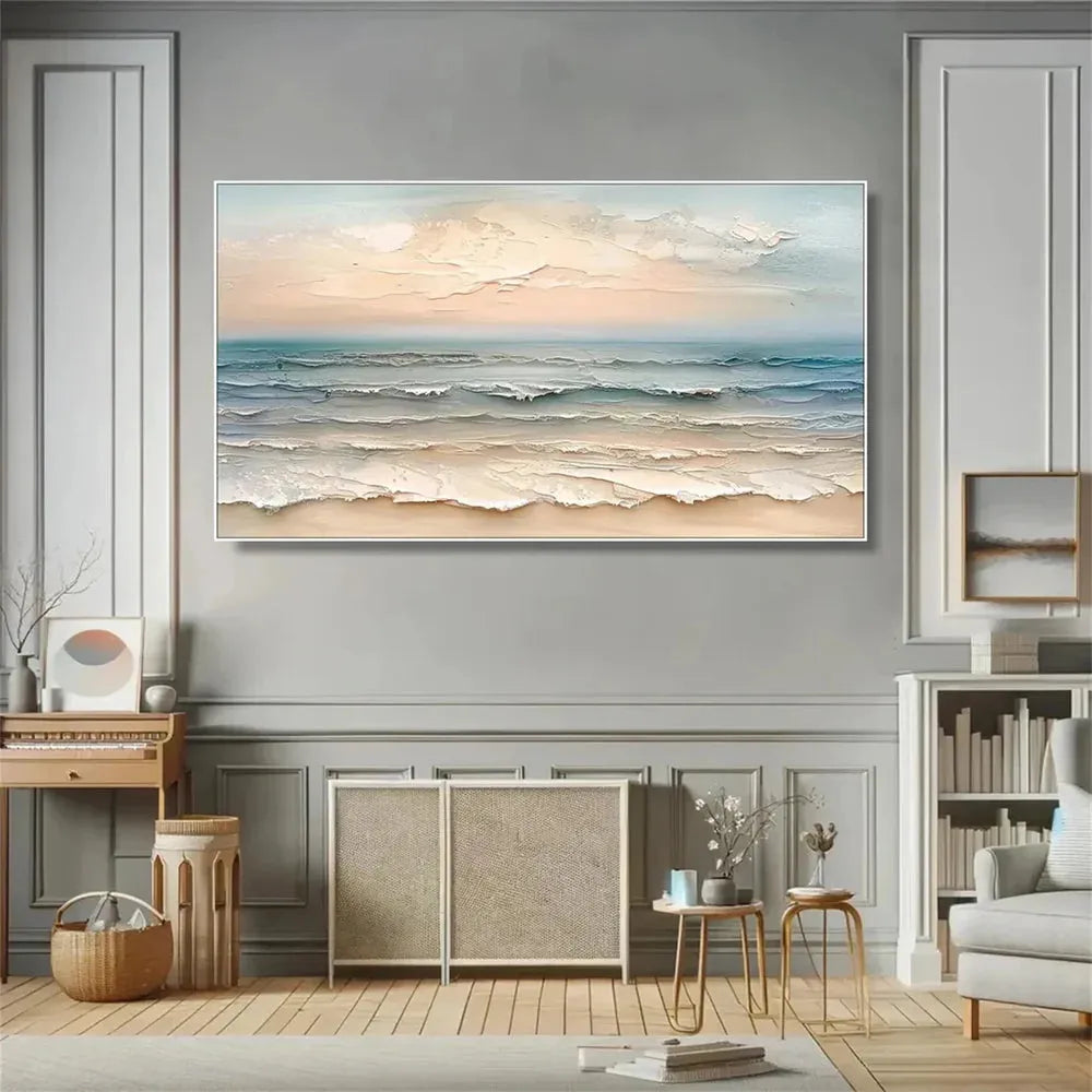Ocean And Sky Textured Painting Canvas #OS027