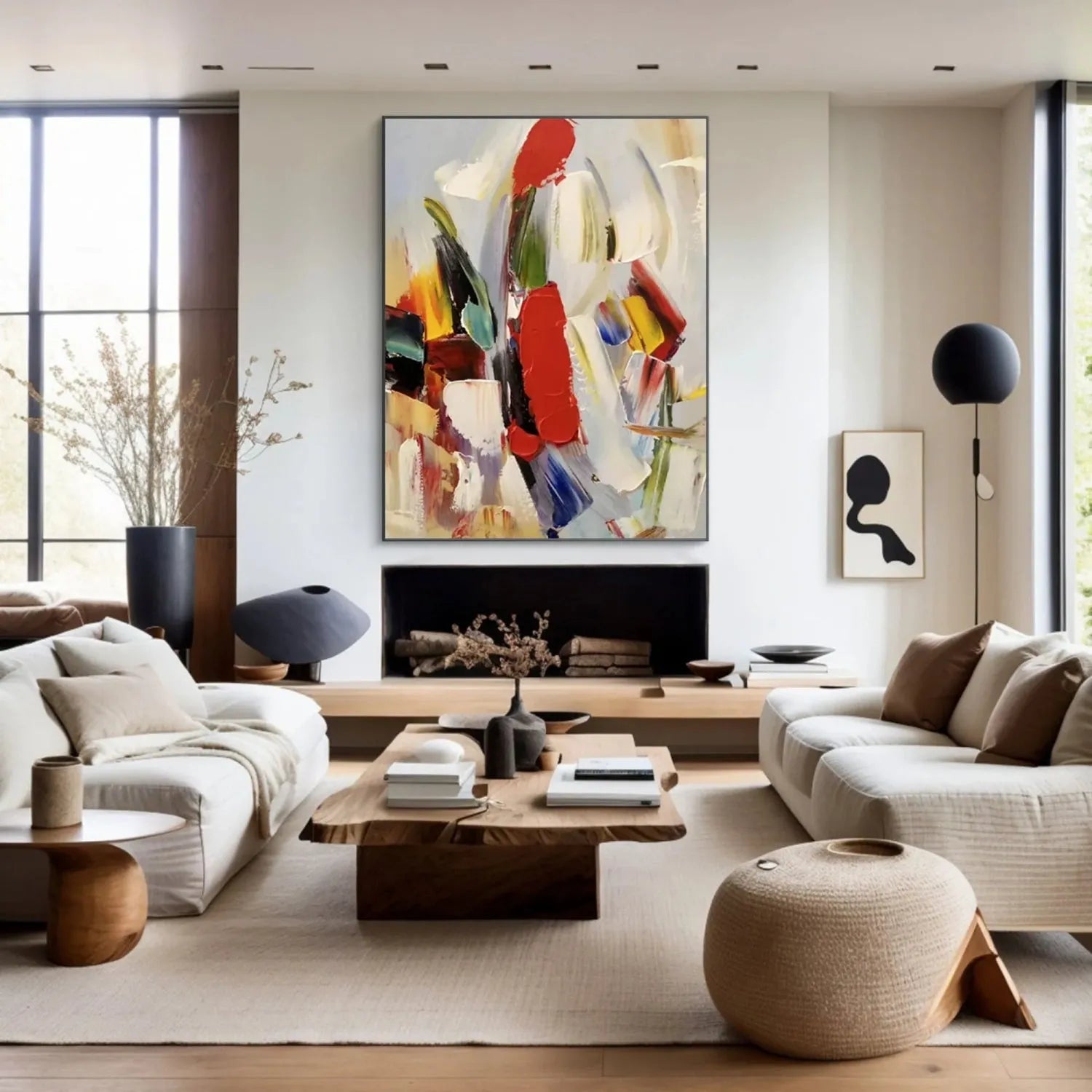 Colorful Abstract Textured Painting Canvas #AT095