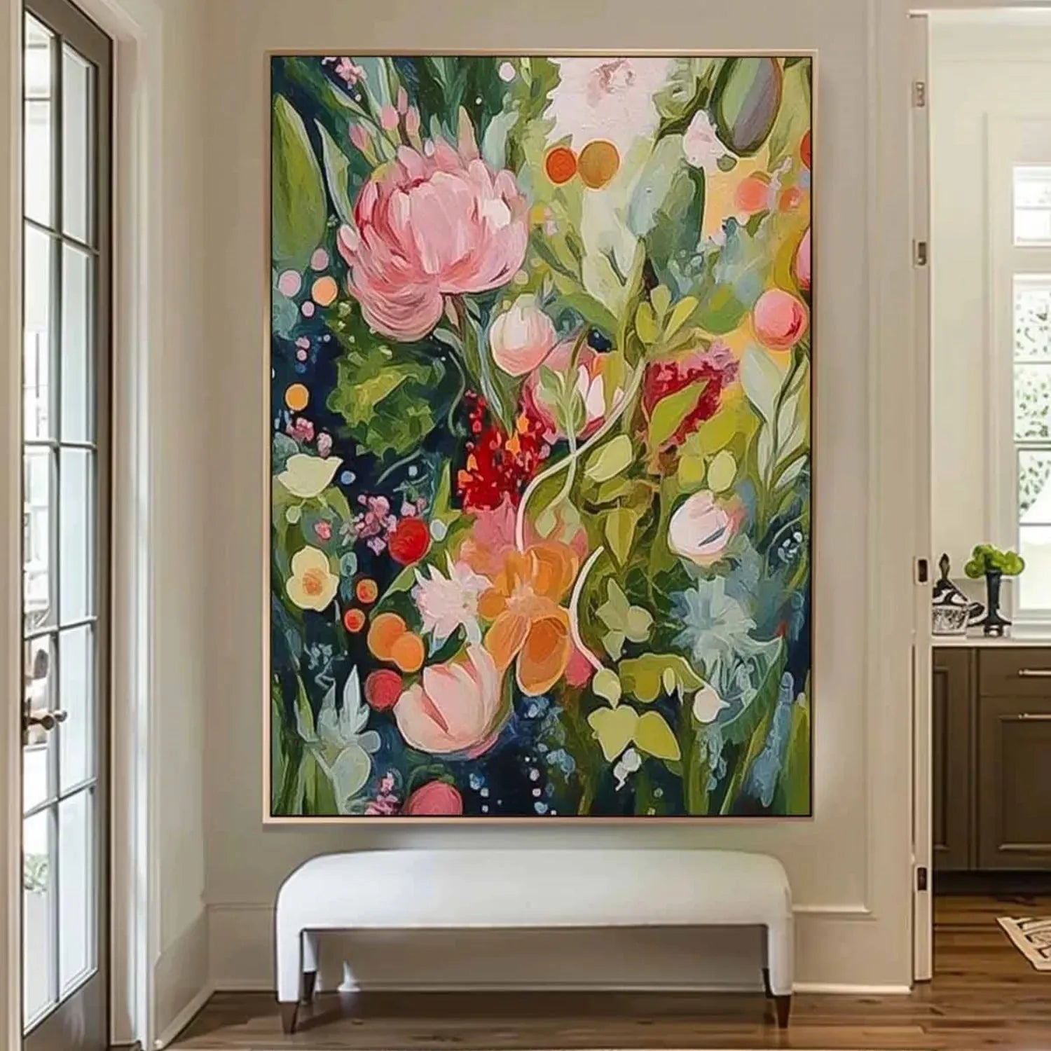 Colorful Flower Textured Painting Canvas #FP026