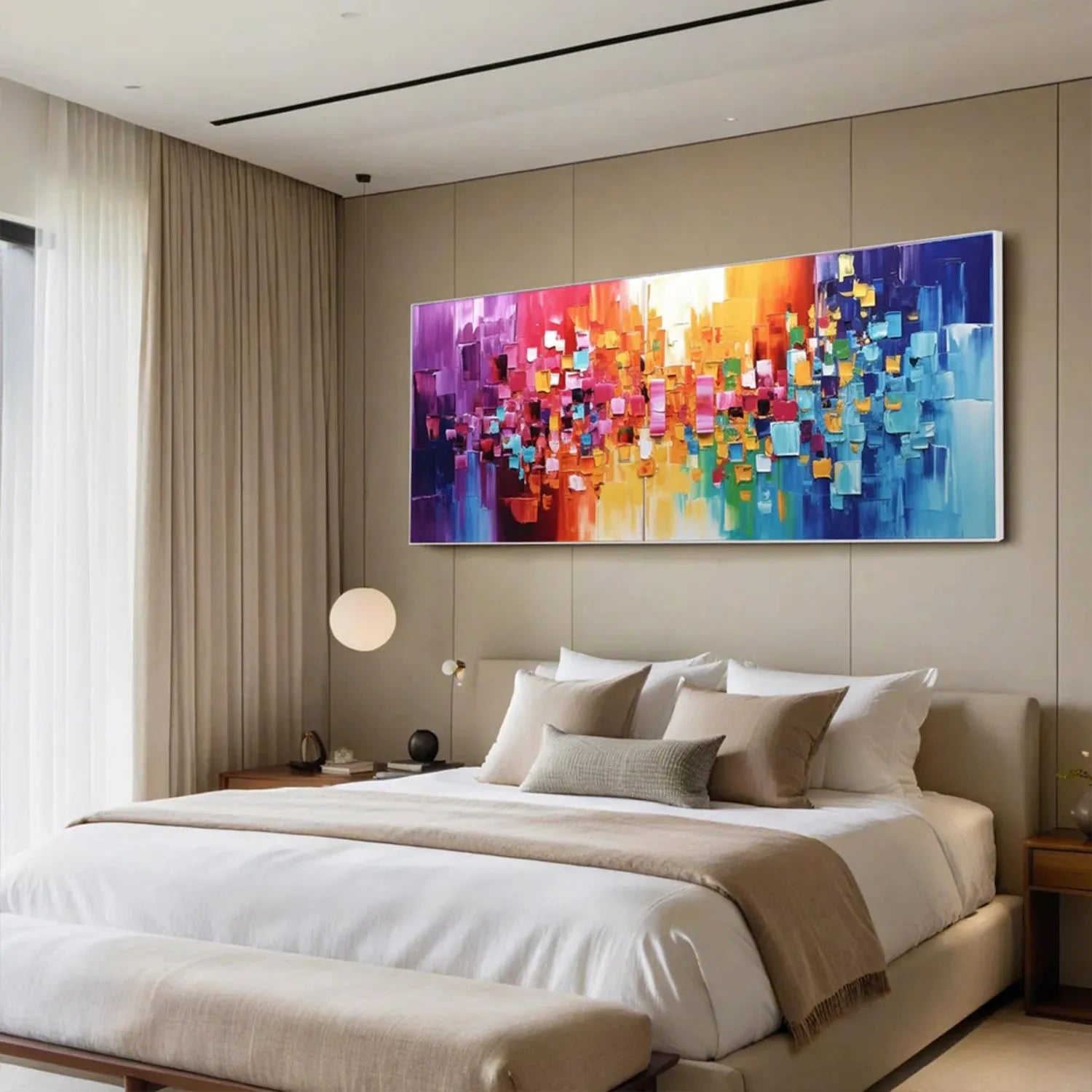 Colorful Abstract Textured Painting Canvas #AT101