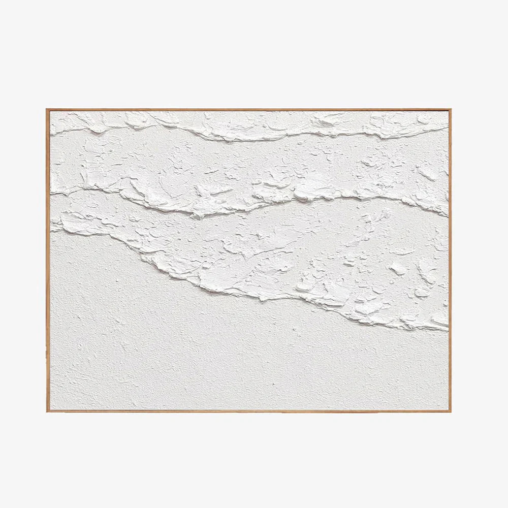 White Minimalist Textured Painting Canvas #MM019