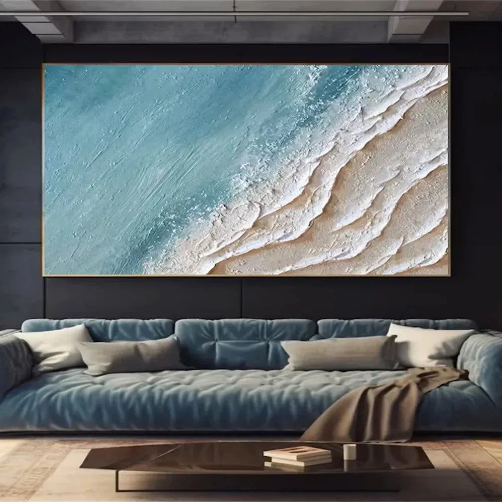Ocean And Sky Textured Painting Canvas #OS023