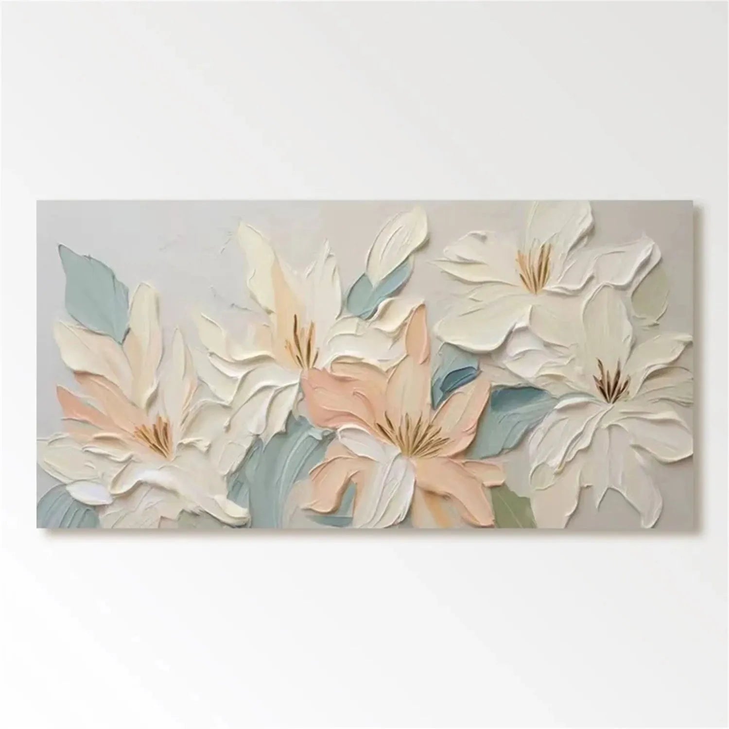 Colorful Flower Textured Painting Canvas #FP033